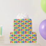 HBT Gay pride månad Firande Rainbow Brev Presentpapper<br><div class="desc">Utformningen innehåller en originalillustration av fet regnbåge brev som stavar ut ord-PRIDET. Underbar för gay pride firande! Det finns också många fler priden att välja mellan. Denna design finns också tillgänglig för andra produkter. Det finns också många fler matematiska illustrationer. Ser du inte vad du är tittar för? Behöver du...</div>