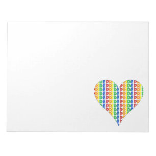 HBT Gay pride månad Firande Rainbow Heart Anteckningsblock