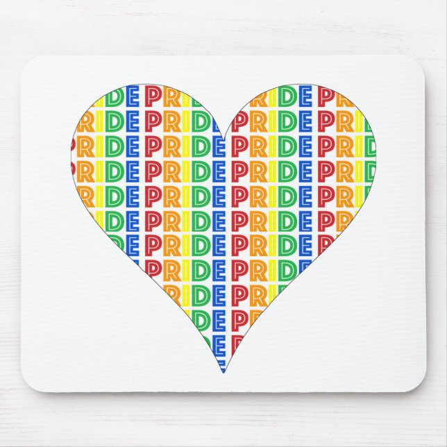 HBT Gay pride månad Firande Rainbow Heart Musmatta (Framsidan)
