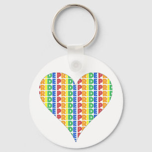 HBT Gay pride månad Firande Rainbow Heart Nyckelring