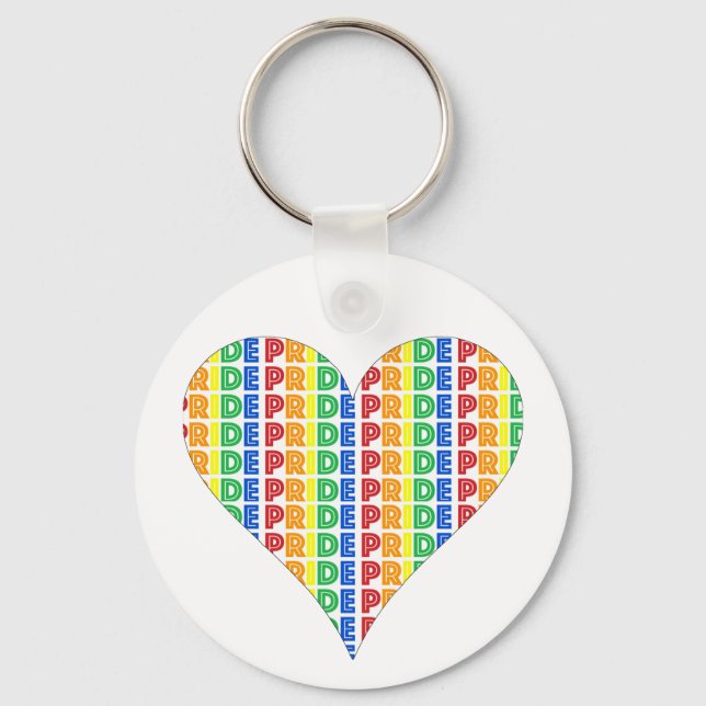 HBT Gay pride månad Firande Rainbow Heart Nyckelring (Framsida)