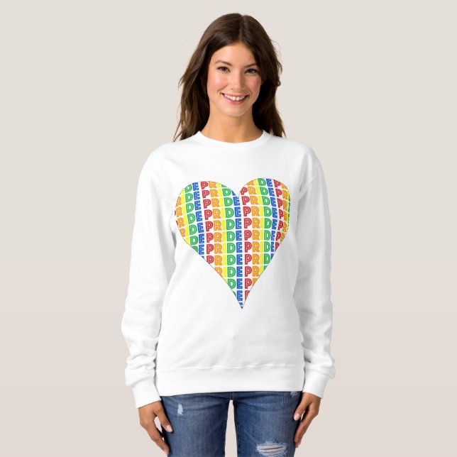 HBT Gay pride månad Firande Rainbow Heart T Shirt (Hel framsida)