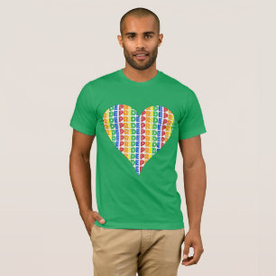 HBT Gay pride månad Firande Rainbow Heart T Shirt