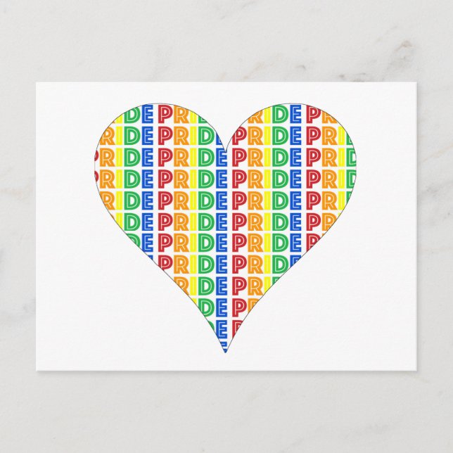 HBT Gay pride månad Firande Rainbow Heart Vykort (Framsida)
