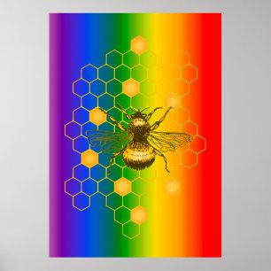 HBT Gay pride Rainbow Bee live-Poster Poster
