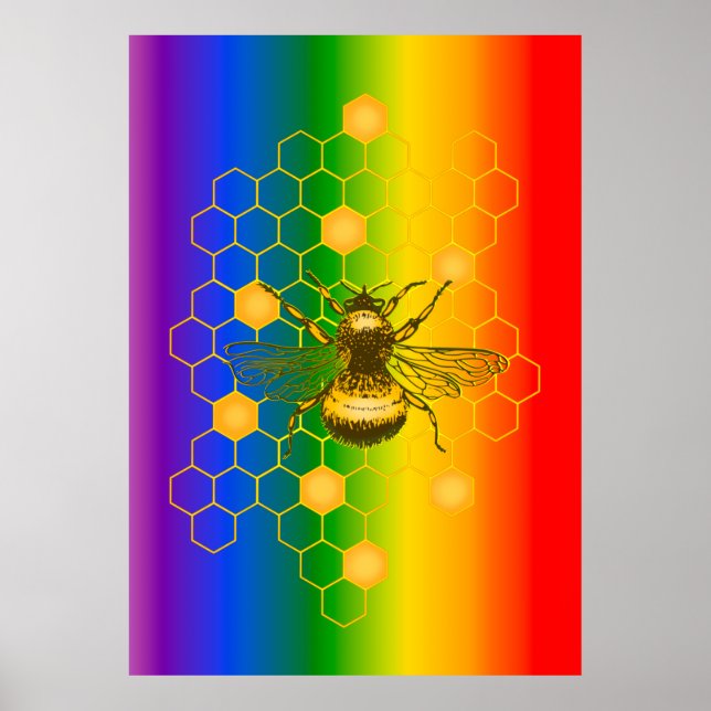 HBT Gay pride Rainbow Bee live-Poster Poster (Framsidan)