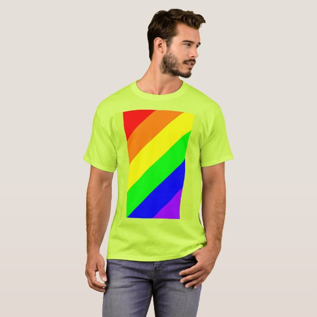 HBT Gay pride Rainbow Färger Safety T-Shirt (Hel framsida)
