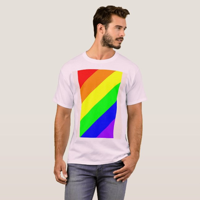 HBT Gay pride Rainbow Färger T-Shirt (Hel framsida)
