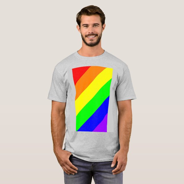 HBT Gay pride Rainbow Färger T-Shirt (Hel framsida)