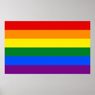 HBT Gay pride Rainbow Flagga Poster