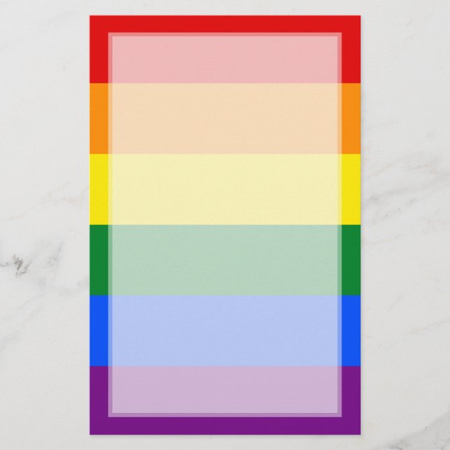 HBT Gay pride Rainbow Flagga Rand Brevpapper (Framsida)