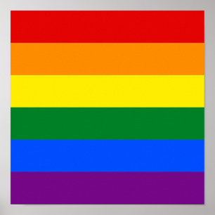 HBT Gay pride Rainbow Flagga Square Poster