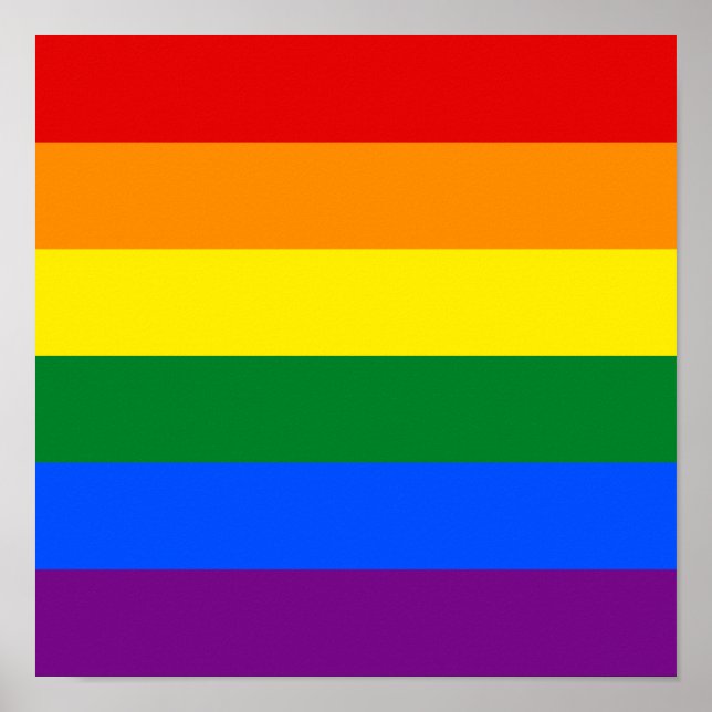 HBT Gay pride Rainbow Flagga Square Poster (Framsidan)