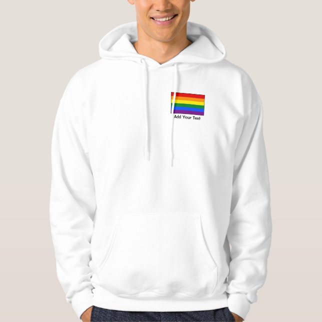 HBT Gay pride Rainbow Flagga Tröja Med Luva (Framsida)