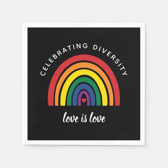 HBT-Gay pride som firar mångfalden Kärlek är Kärle Pappersservett (Framsidan)