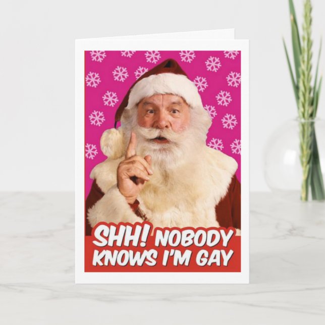 HBT Gay Santa Card för jul Helgkort (Framsida)
