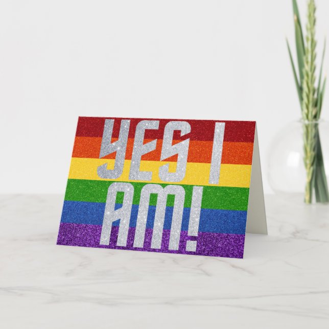 HBT Glitter - Ja, det gör jag! Kommer ut-kort Kort (Framsida)
