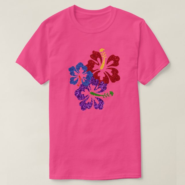 HBT Glitter Pride Färg Hibiscus T Shirt (Design framsida)