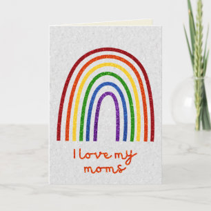 HBT Glitter Pride Kärlek Mitt Mammor-kort Kort