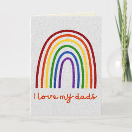HBT Glitter Pride Kärlek Mitt Pappor-kort Kort