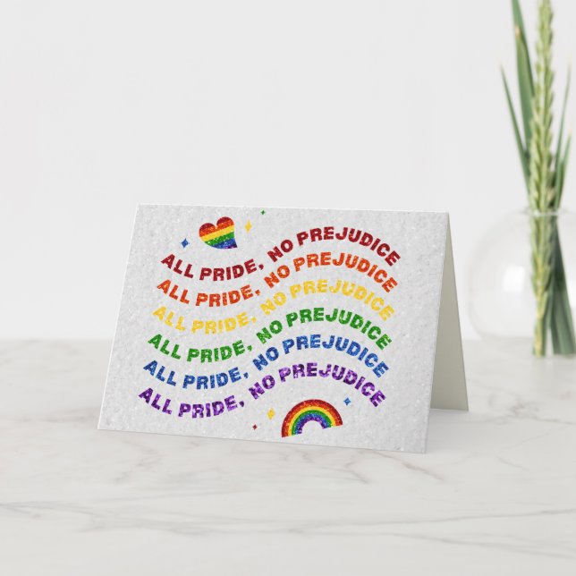HBT-Glitter: Pridet Inget fördomskort Kort (Framsida)