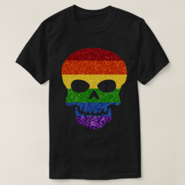 HBT Glitter Rainbow Skull T Shirt