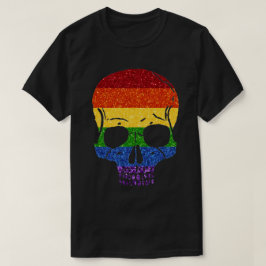 HBT Glitter Rainbow Skull T Shirt