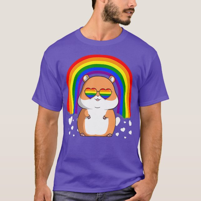 HBT Hamster Gay pride Rainbow LGBTQ Cute Gift T Shirt (Framsida)