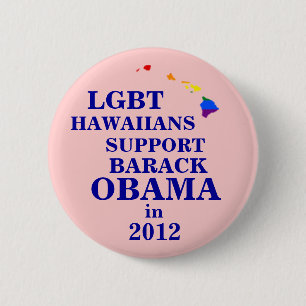HBT Hawaiians för Obama 2012 Knapp
