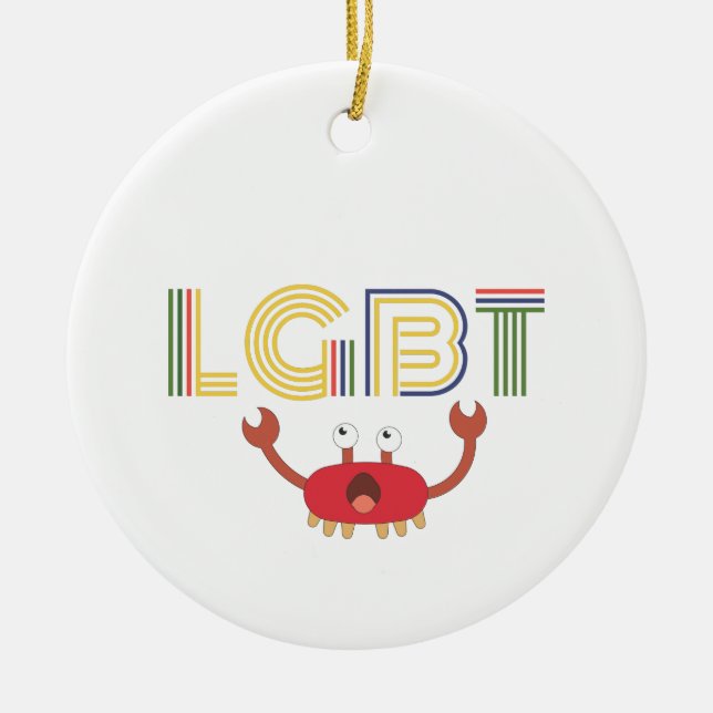 HBT-Höger - Cute Crab Julgransprydnad Keramik (Framsidan)