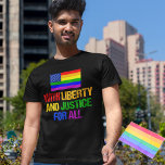 HBT-Höger Regnbåge Amerikanska Flagga Gay pride T-shirt<br><div class="desc">HGBTQ-Höger Rainbow Pride American Flagga Design som läser med Liberty and Justice for All. LGBTQ-samfundet förtjänar jämlikhet. Förstå vår konstitution och kräva lika höger för alla som identifierar sig som homosexuella,  bisexuella,  transsexuella,  drottare och transsexuella. Var en allierad och stödja era vänner med politisk aktivism i Förenta staterna.</div>