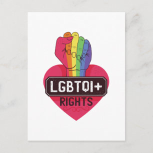 HBT-Höger Regnbåge Flagga Fist Pride mars Vykort