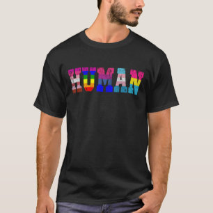 HBT Human Flagga LGBT Pride Månad för HGBTQ-regn T Shirt