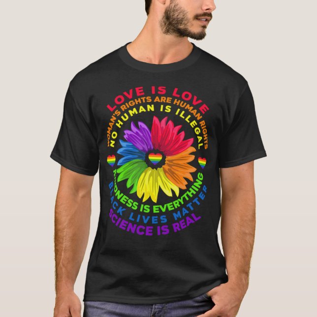 HBT Human Högers Rainbow -standard--4_00x T Shirt (Framsida)