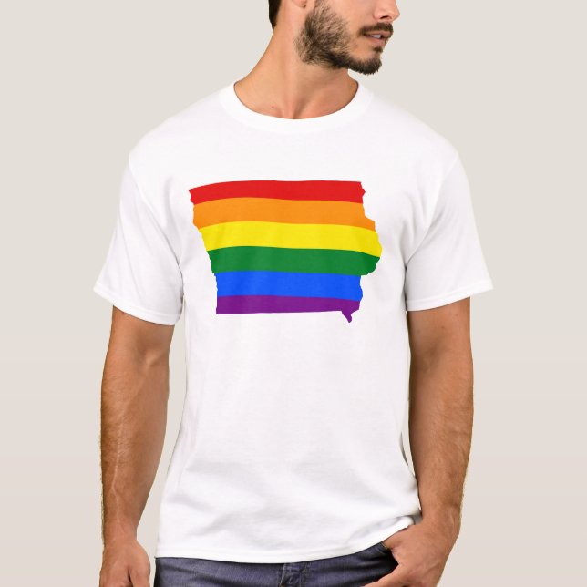 HBT Iowa, US statlig flagga karta T-Shirt (Framsida)