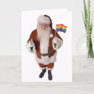 HBT-julkort för Santa and Pride-Flagga Helgkort