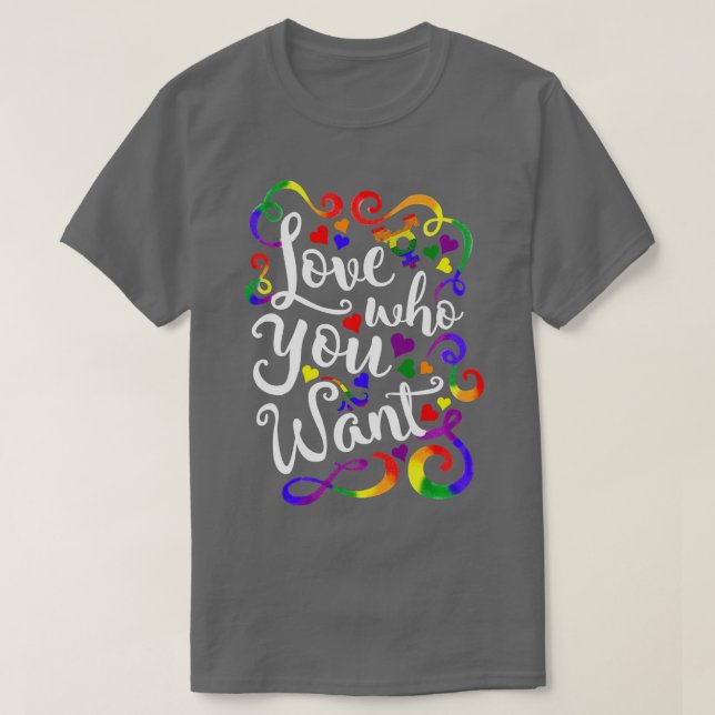 HBT-Kärlek som du vill ha GLBT-Pride T Shirt (Design framsida)