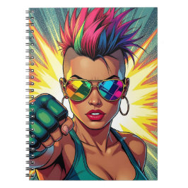 HBT-Lesbisk Mohawk Uppercut Pop Art Anteckningsbok