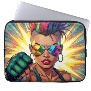 HBT-Lesbisk Mohawk Uppercut Pop Art Laptop Fodral