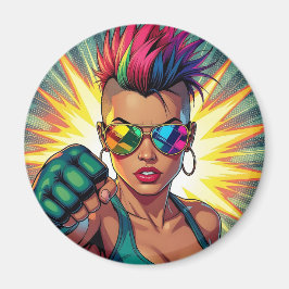 HBT-Lesbisk Mohawk Uppercut Pop Art Magnet