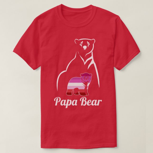 HBT-Lesbisk Pappa Bear Lesbisk Pride Flagga Pappa T Shirt (Design framsida)