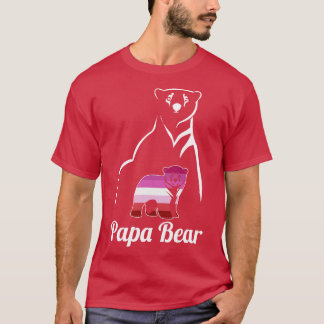 HBT-Lesbisk Pappa Bear Lesbisk Pride Flagga Pappa T Shirt