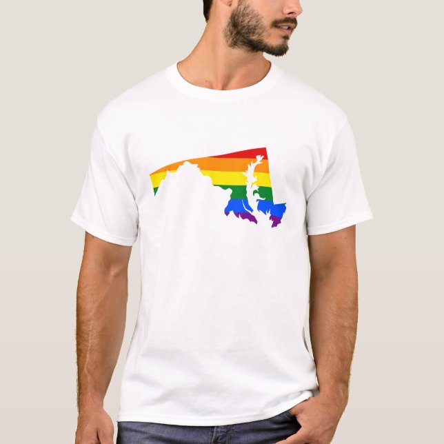 HBT Maryland, US statlig flagga karta T-Shirt (Framsida)