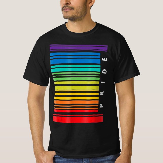 HBT-medvetenhet - Månadsstreckkod Pansexual Pride  T Shirt (Framsida)