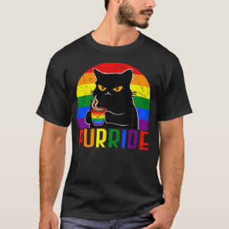 Hbt Murrid Katt Kaffe Regnbågsflagga Allierad Gay T Shirt