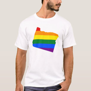 HBT Oregon, US statlig flagga karta T-Shirt