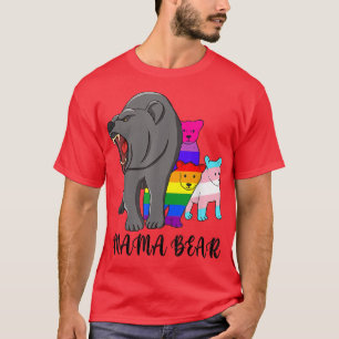 HBT-parad för stöd för HBT TQ-Pride med mamma Bear T Shirt
