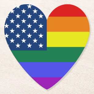 HBT-Pride Amerikanska Flagga med stjärnor Underlägg Papper