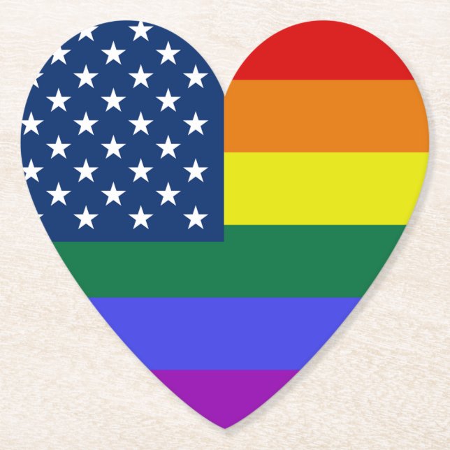 HBT-Pride Amerikanska Flagga med stjärnor Underlägg Papper (Framsida)
