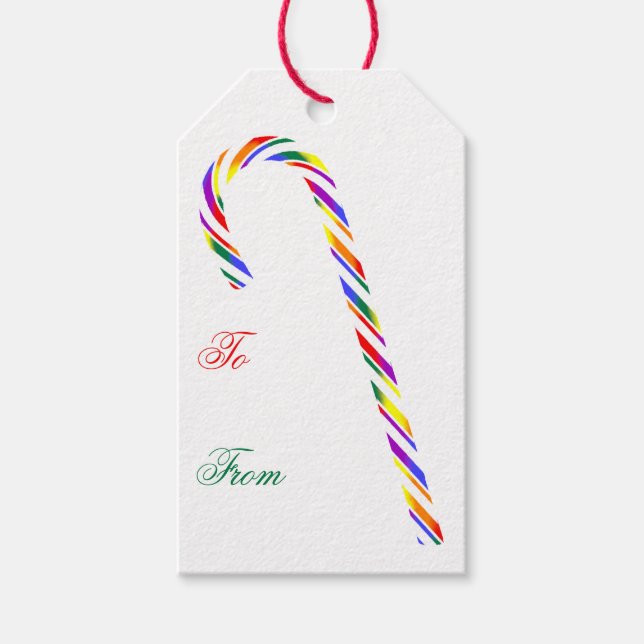 HBT+ Pride Candy cane Gift-Märkre Presentetikett (Framsidan)
